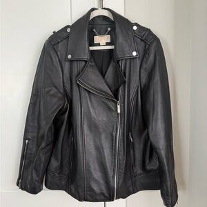 Michael Kors Classic Black Leather Jacket
